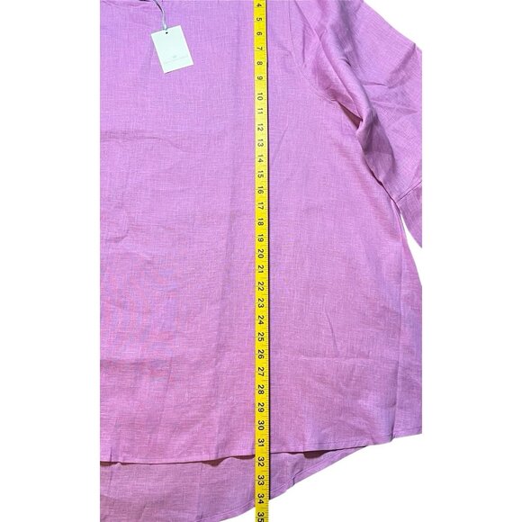 Crown Linen Designs Tunic Women Plus Size 3X Top Bell Sleeve 100% Linen NWT - Picture 6 of 6